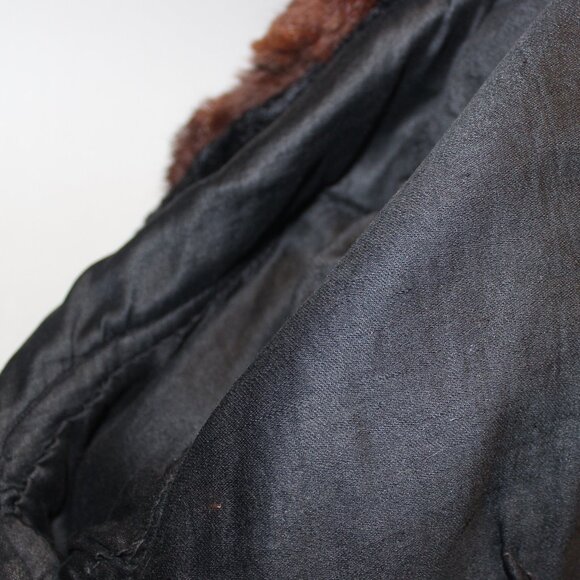 Vintage Penny Lane Geometric Velvet Belted Jacket Coat Real Mink Collar & Cuffs - Picture 13 of 13